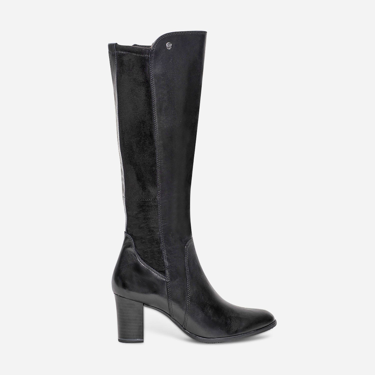 Botte CAPRICE noire cuir bimatière