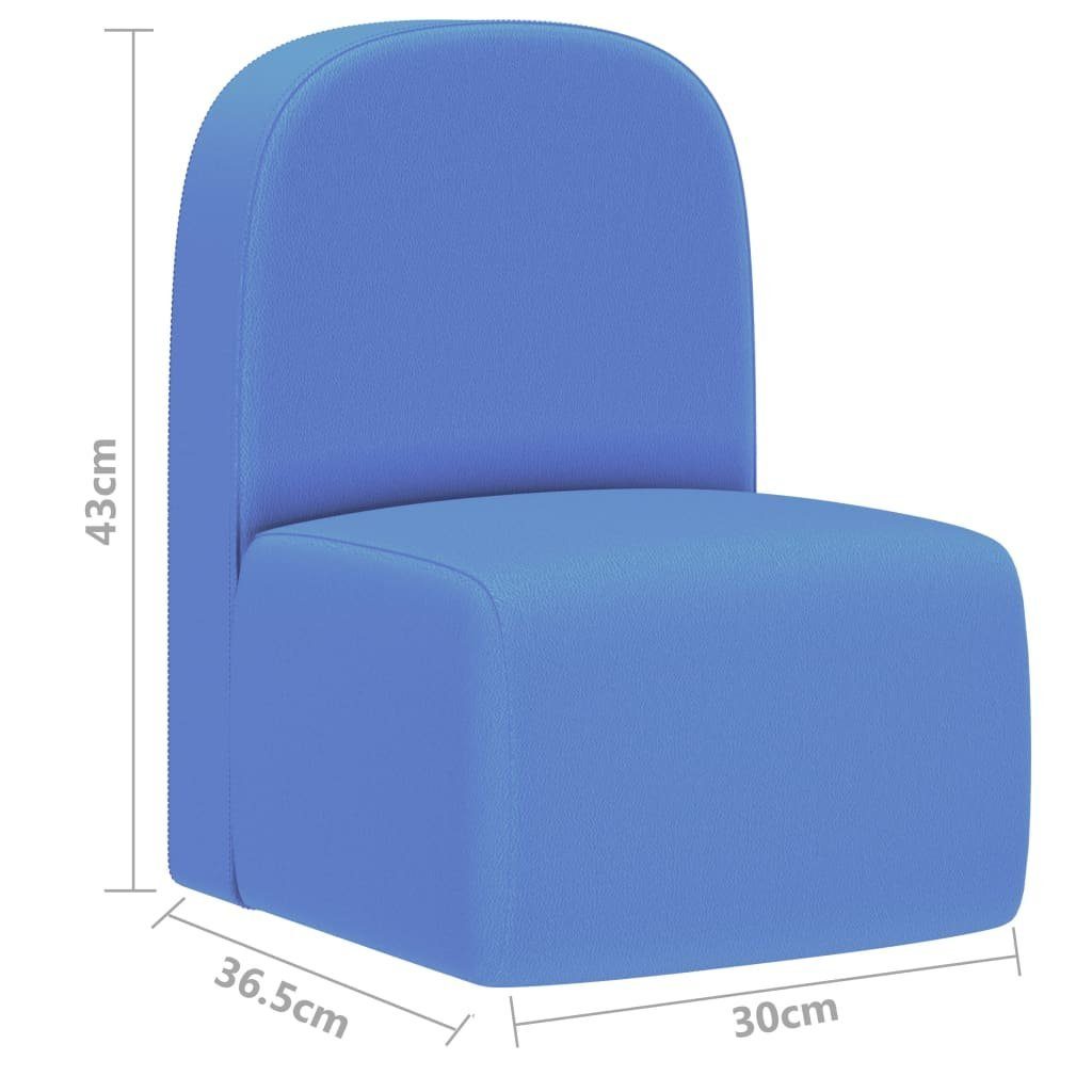 vidaXL Sofa 2-in-1 Kindersofa Blau Kunstleder