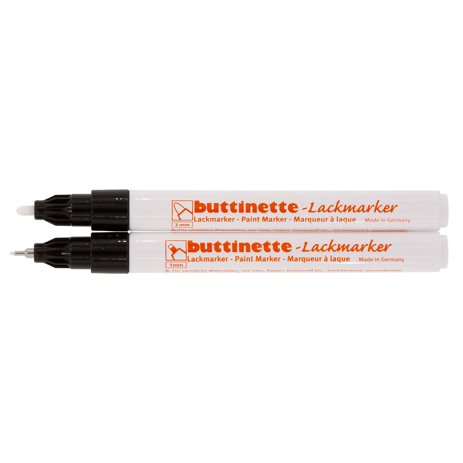 buttinette Lackmarker, schwarz, 2 Stifte