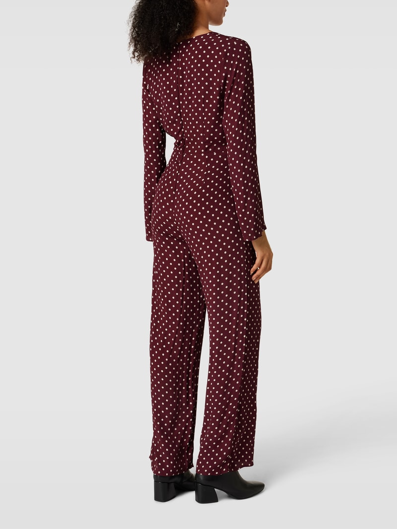 Jumpsuit mit Allover-Muster Modell 'INKA' in dunkelrot