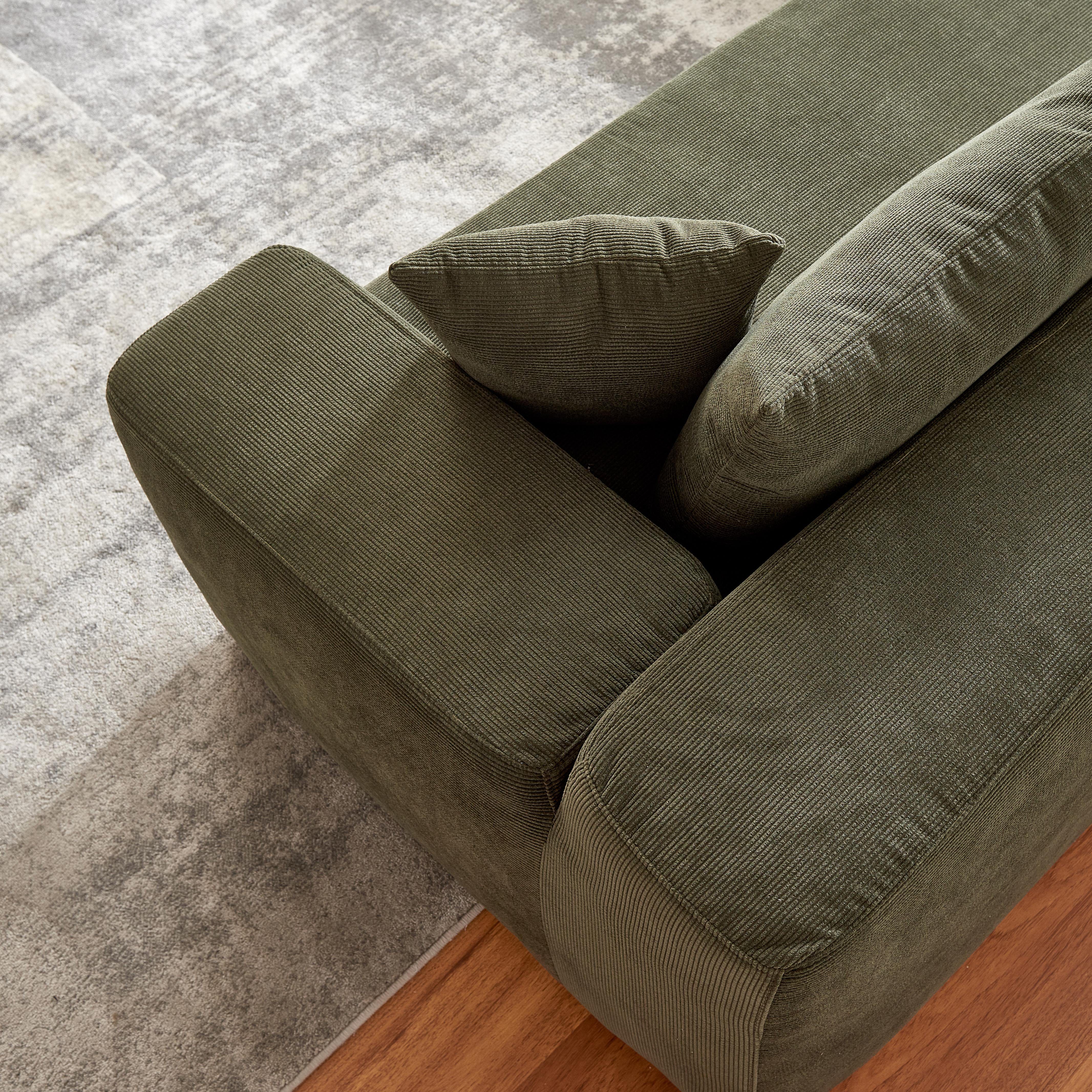 OKWISH Ecksofa L-Form Ecksofa Home affaire Ecksofa Chenille mit 5 losen Rückenkissen, Komprimierte Verpackung Gesamtmaße: 104,70 x 68,50 x 29,13 Zoll (L x B x H), 72 Stunden platzieren, um Flauschigkeit wiederherzustellen