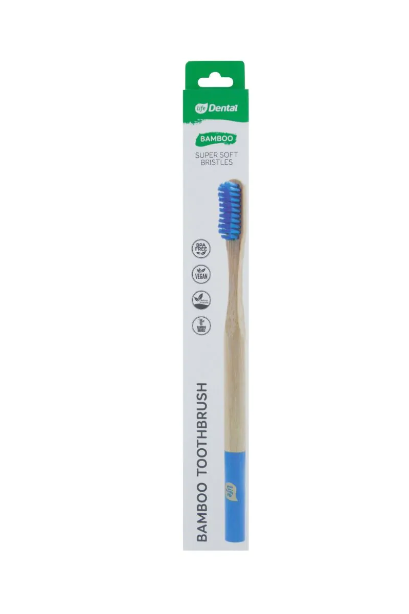 Life Dental blød bambustandbørste blå