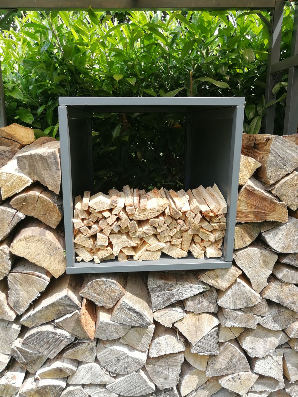 Grasekamp Box Anmachholz zu Kaminholzunterstand Kaminholzlager 68 x 48 x 48 cm