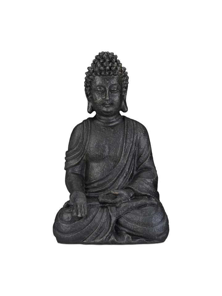 relaxdays Buddha Figur in Dunkelgrau - (H)40 cm günstig kaufen onesize