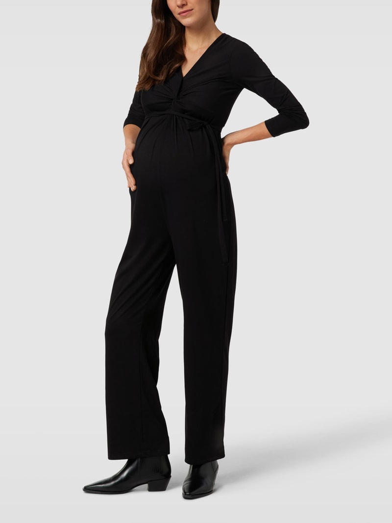 Umstands-Jumpsuit mit Knotendetail Modell 'Rylan Tess' in schwarz