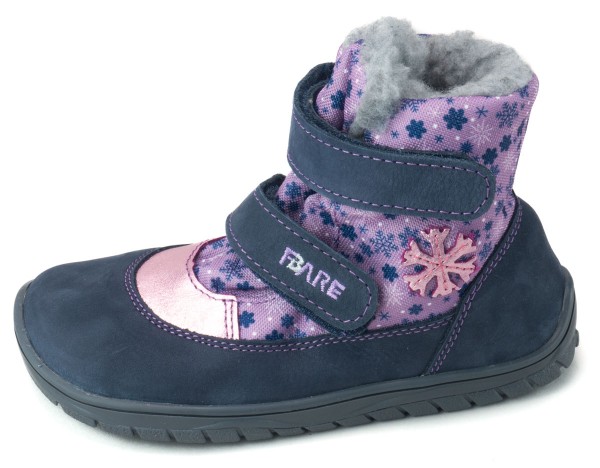 Fare Bare |vB ~ Winterstiefel Leder + Tex ~ Winterzauber Rosa