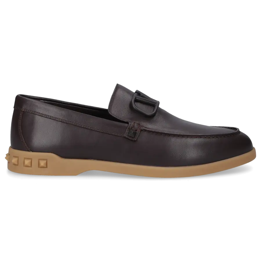 Valentino Garavani - Loafer LEISURE FLOWS Kalbsleder - braun