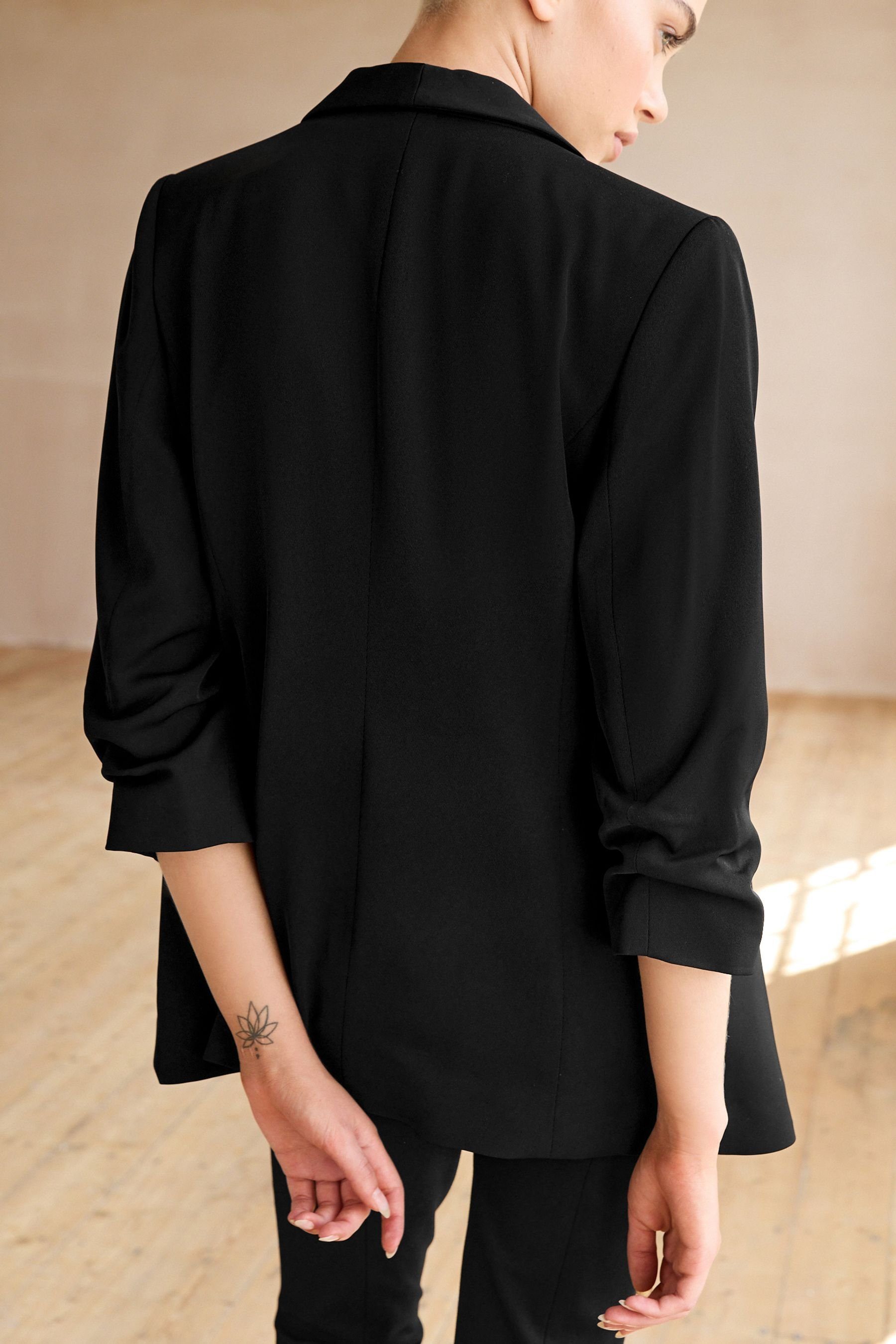 Next Jackenblazer Blazer mit gerafften Ärmeln im Relaxed Fit (1-tlg)