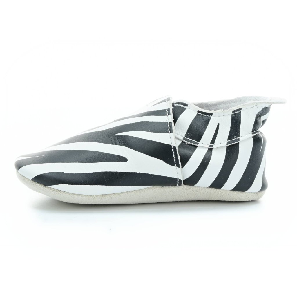 Bobux Zebra Print White (Soft Sole) Krabbelschuhe