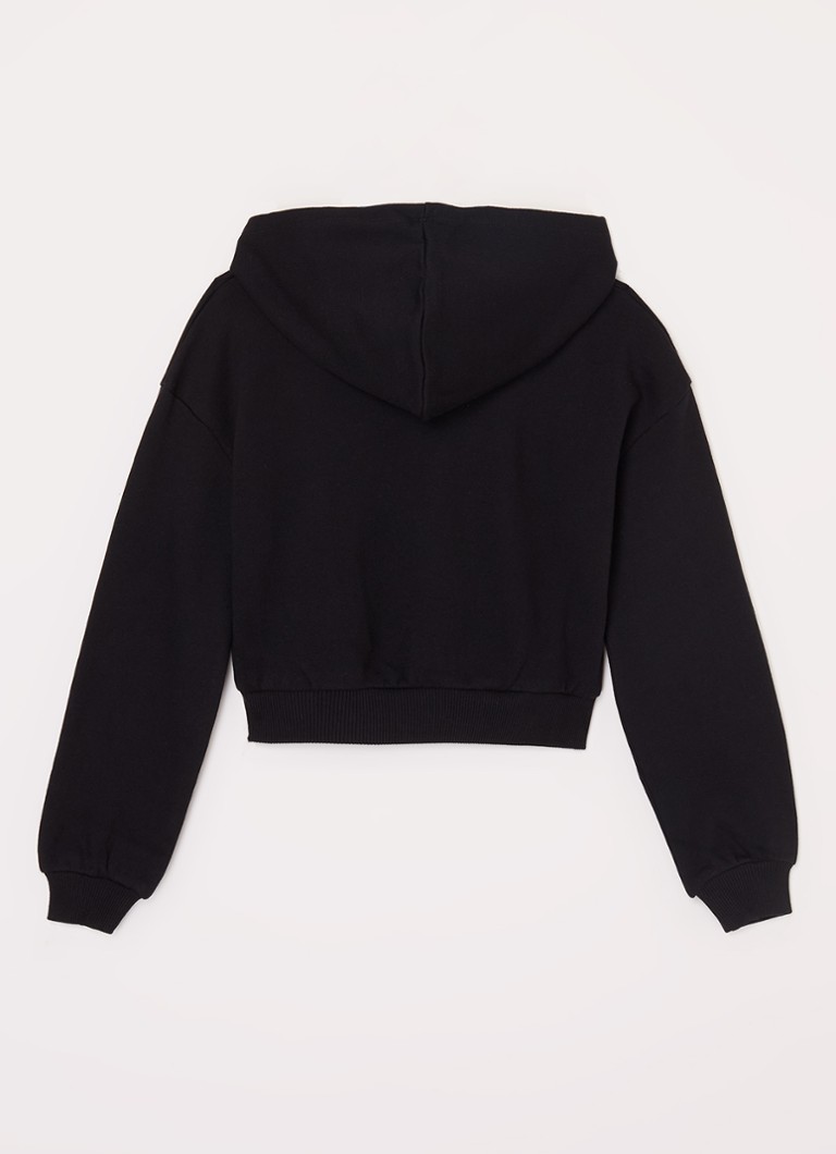 Sisley Young Cropped hoodie with glitter and logo