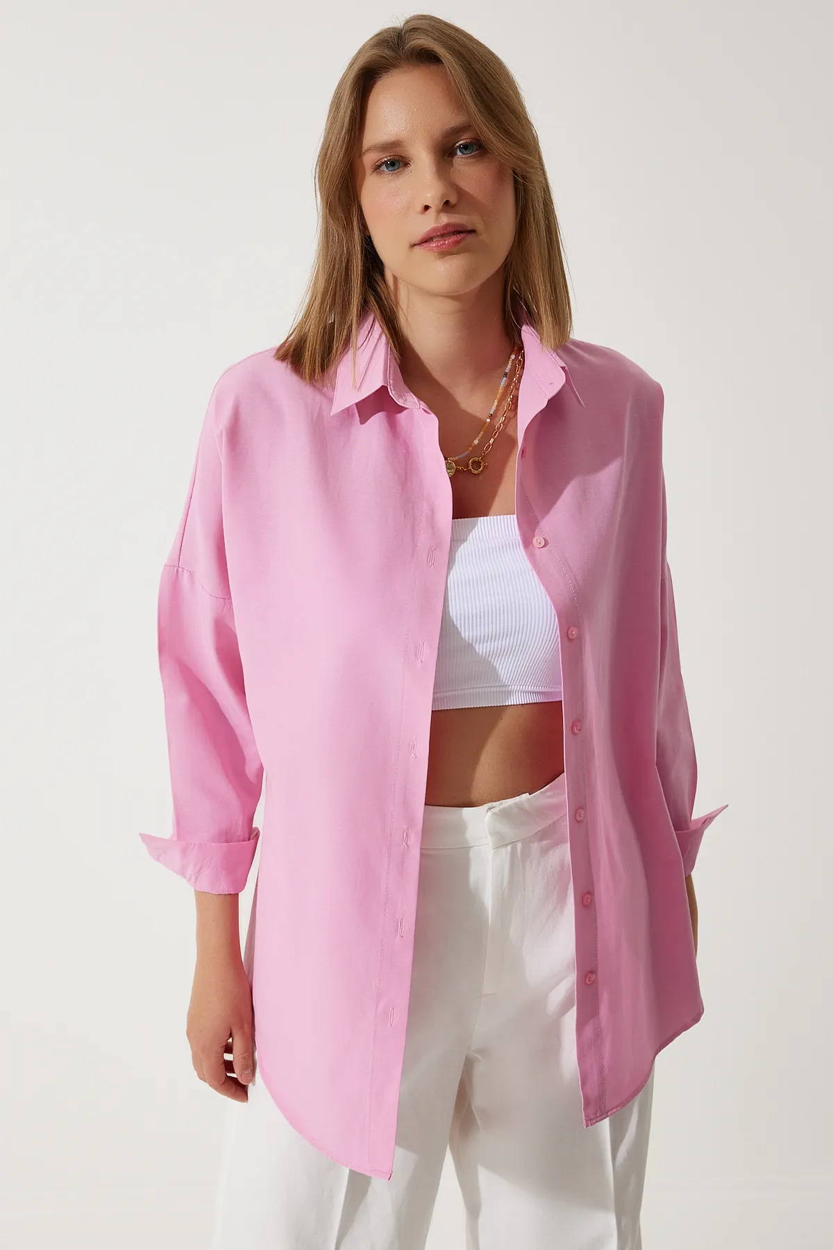 Happiness İstanbul  Hemd - Rosa - Oversized
