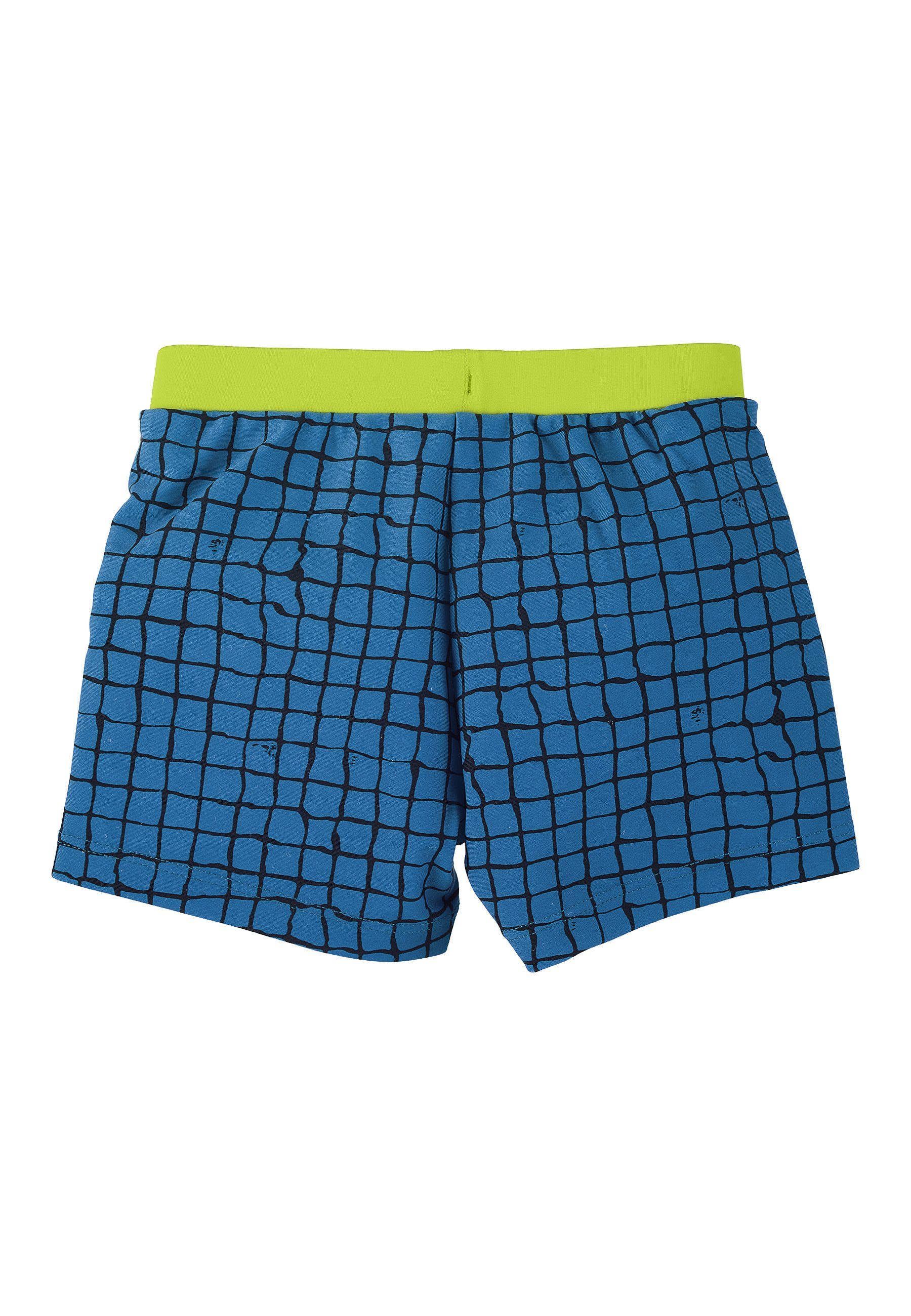 Sterntaler® Badehose Badeshort Krokodil (1-St) Baby Badehose - Kinder Badehose, Badeshorts mit Windeleinsatz bis Gr 86/92 in Blau - Badeshorts Babys, Badehose Baby Junge kariert mit Krokodil-Print und hohem UV-Schutz 50+ Badeshorts Kinder - UV Schutz