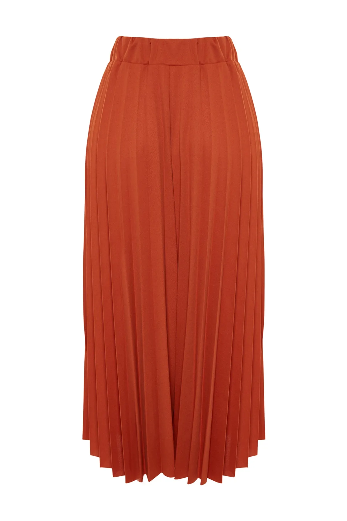Trendyol Collection  Ausgestellter Midirock aus plissiertem Crêpe-Strick mit hoher Taille und Kachelmuster TWOSS23ET00048