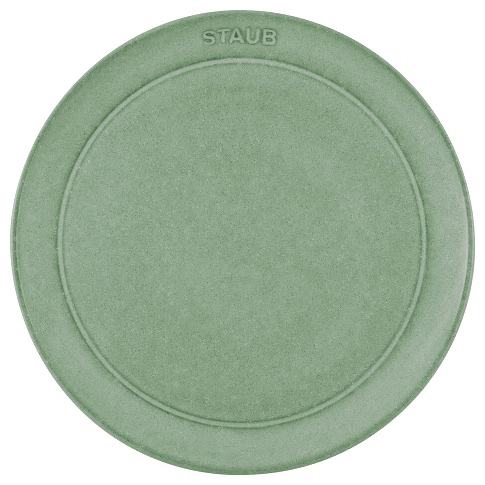 Teller flach 20 cm, Keramik, Salbeigrün