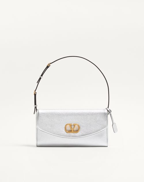 Bolsa de ombro pequena Valentino Garavani Devain em couro napa laminado