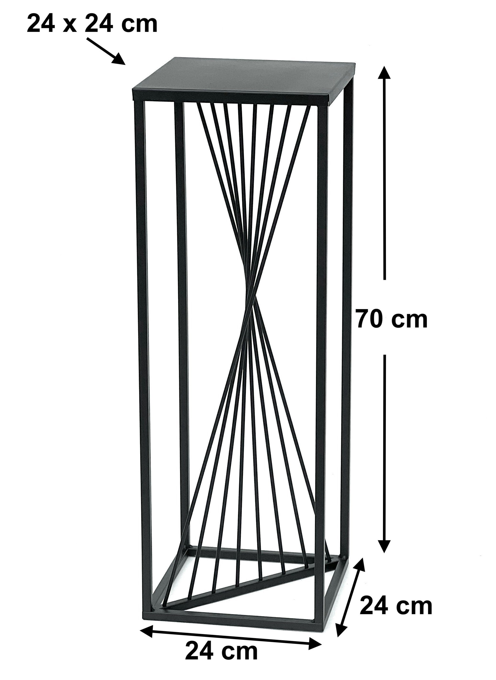 DanDiBo Blumenständer Blumenhocker Metall Schwarz Eckig Blumenständer Beistelltisch Design