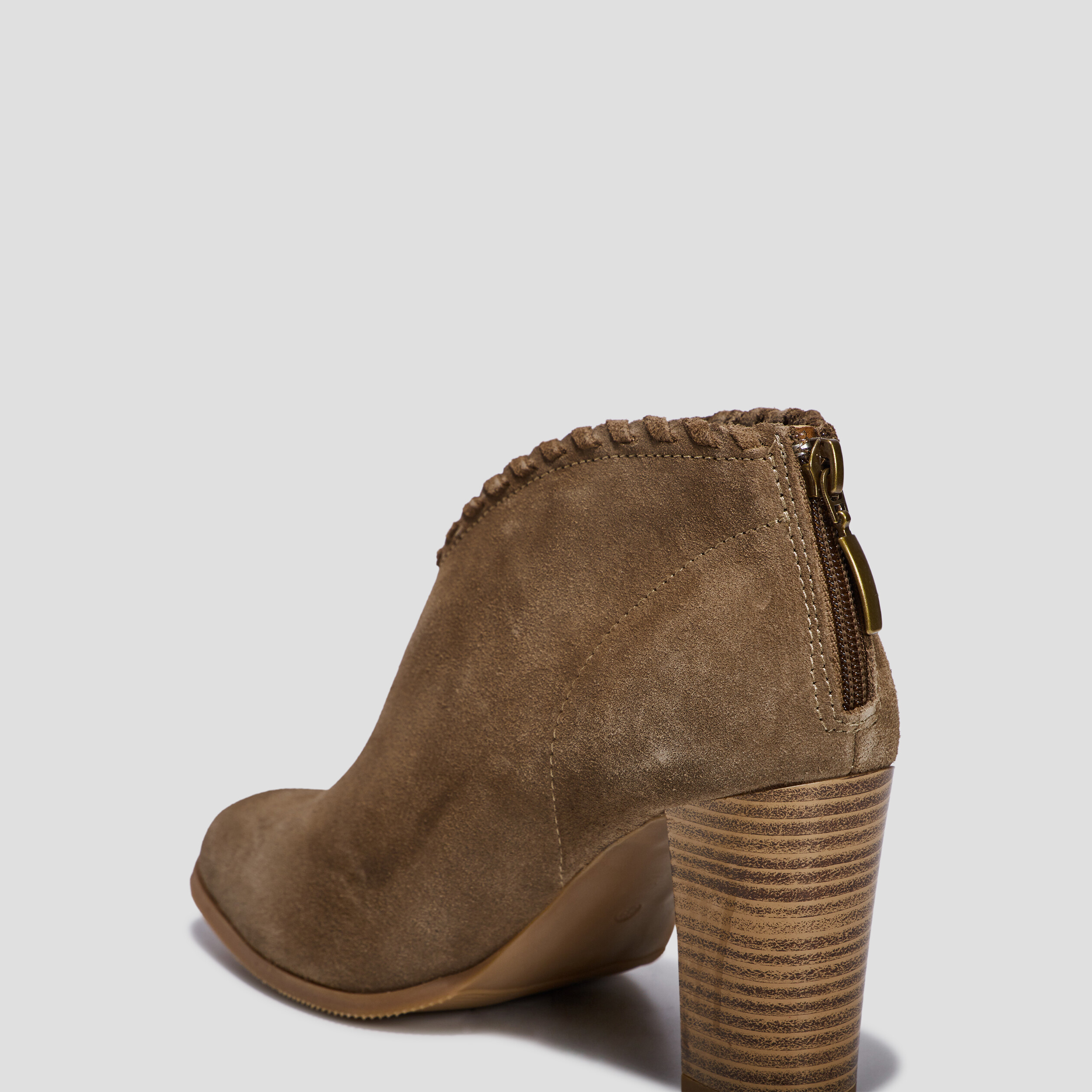 Bottines à talons en cuir taupe femme | La Halle