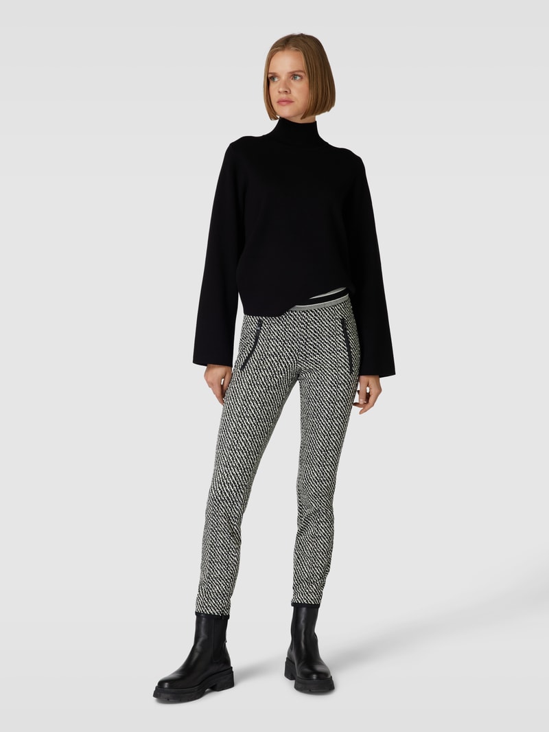 Hose mit Allover-Muster Modell 'RANEE' in schwarz