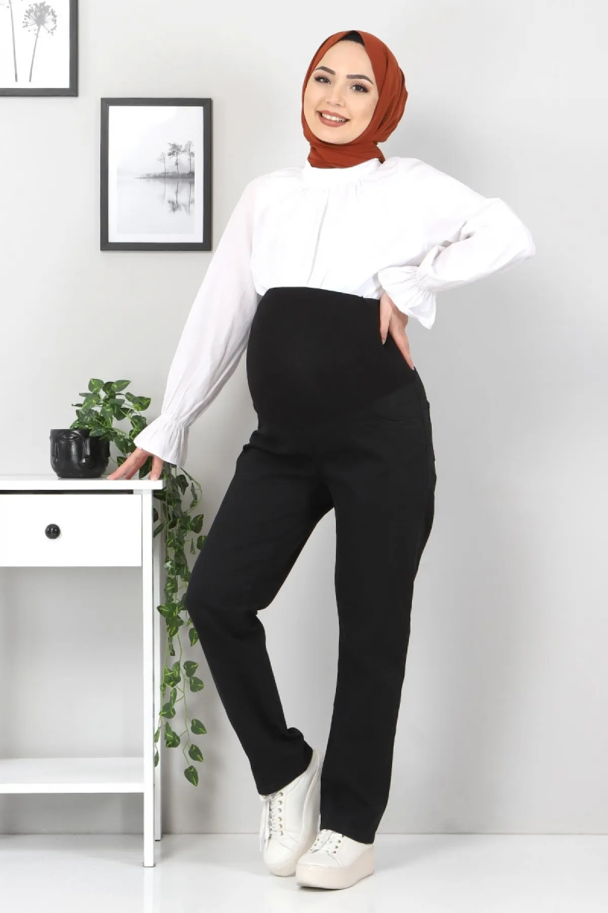 Tesettür Dünyası  Umstandsjeans Tsd22052 Schwarz