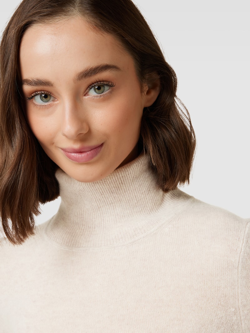 Kaschmirpullover in melierter Optik in beige meliert