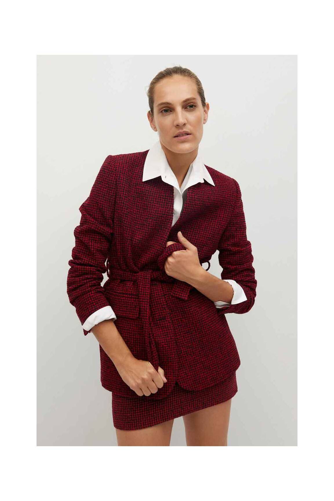 Mango Manteaux Longs Femme couleur rouge