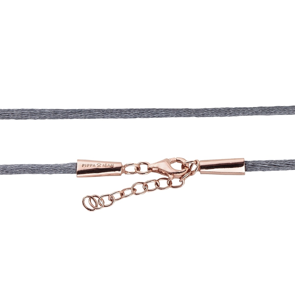 Pippa&Jean Collier en argent Ruban de soie en Or rose collier