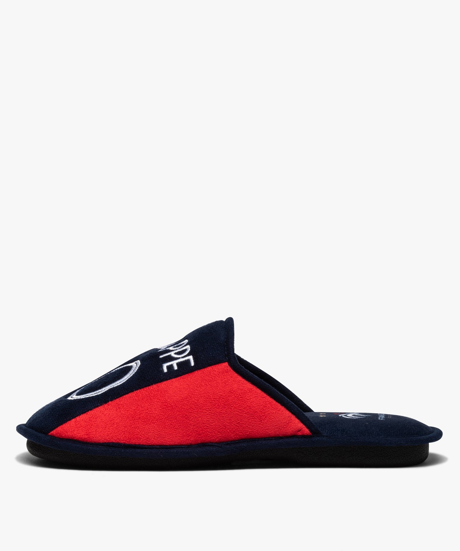 Chaussons homme mules plates en velours - Mbappé marine | GEMO