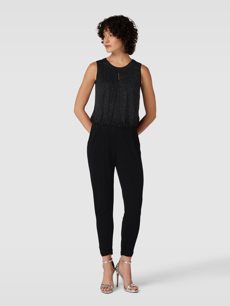 Jumpsuit mit Strasssteinbesatz in black