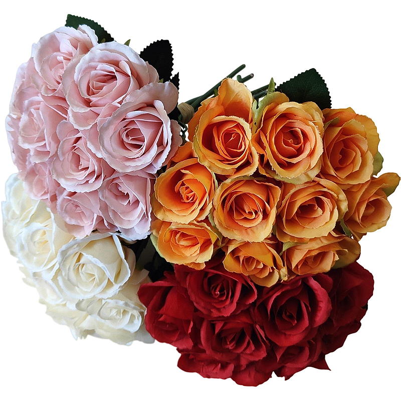 Home Rosebukett 10 stk 26 cm