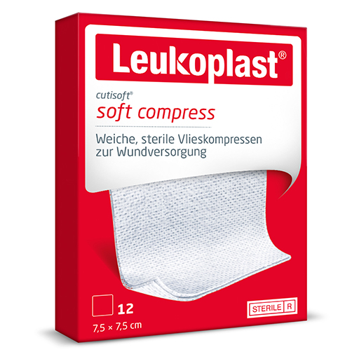 LEUKOPLAST Cutisoft Vlieskompr.steril 7,5x7,5 cm  12 St  Verband
