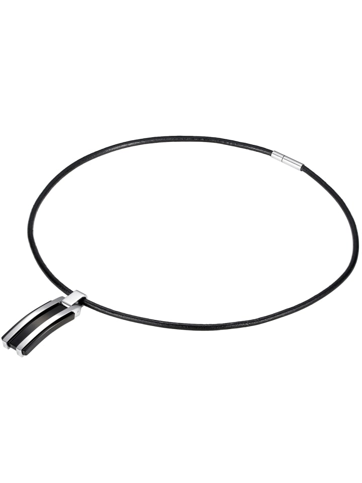 True Rebels Kette mit Anhänger Edelstahl in schwarz günstig kaufen 51 cm