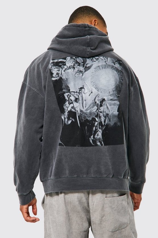 Oversize Hoodie mit Renaissance-Print