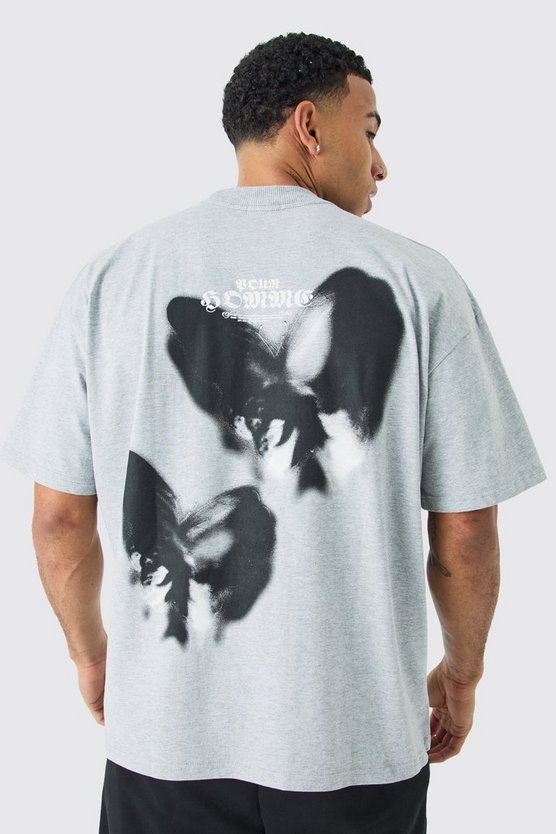 Oversize T-Shirt mit Schmetterlings-Print