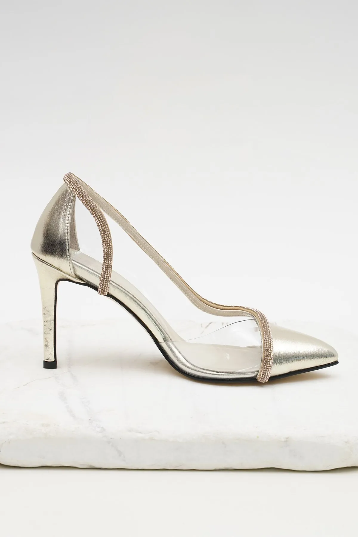 Mio Gusto  Goldfarbene Damen-Abendkleid-Schuhe mit Absatz