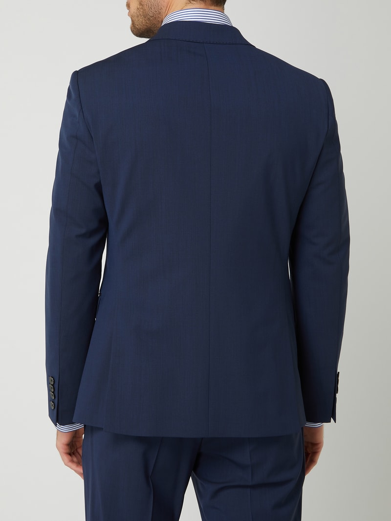 Slim Fit 2-Knopf-Sakko mit Stretch-Anteil Modell 'Herby' in marineblau