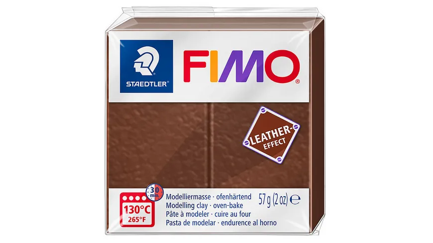 STAEDTLER Modelliermasse Modelliermasse FIMO® leather-effekt Nuss 57 g