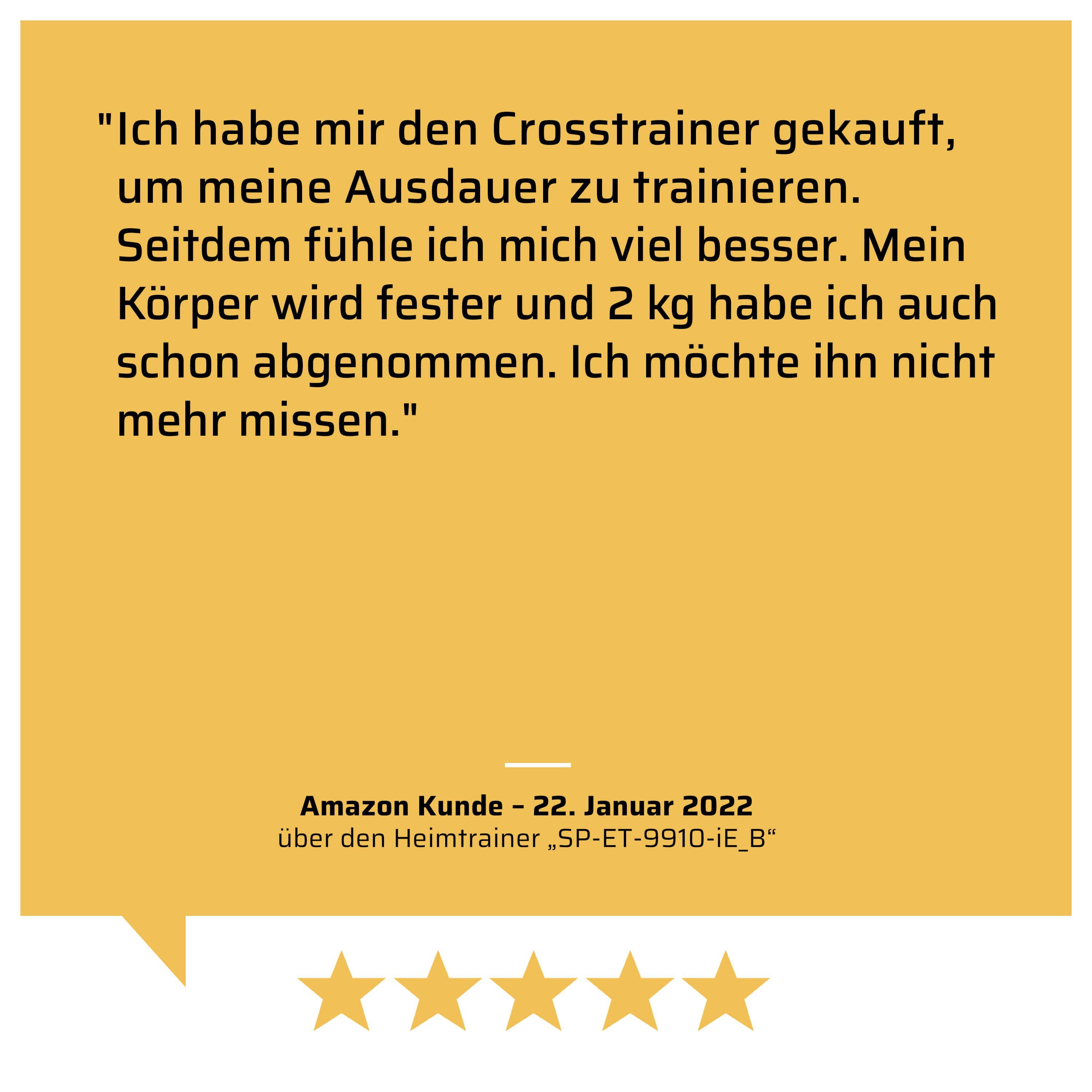 SportPlus Crosstrainer SP-ET-9910-B-iE, Design Crosstrainer, Magnetbremse, integrierte Herzfrequenz-Messung