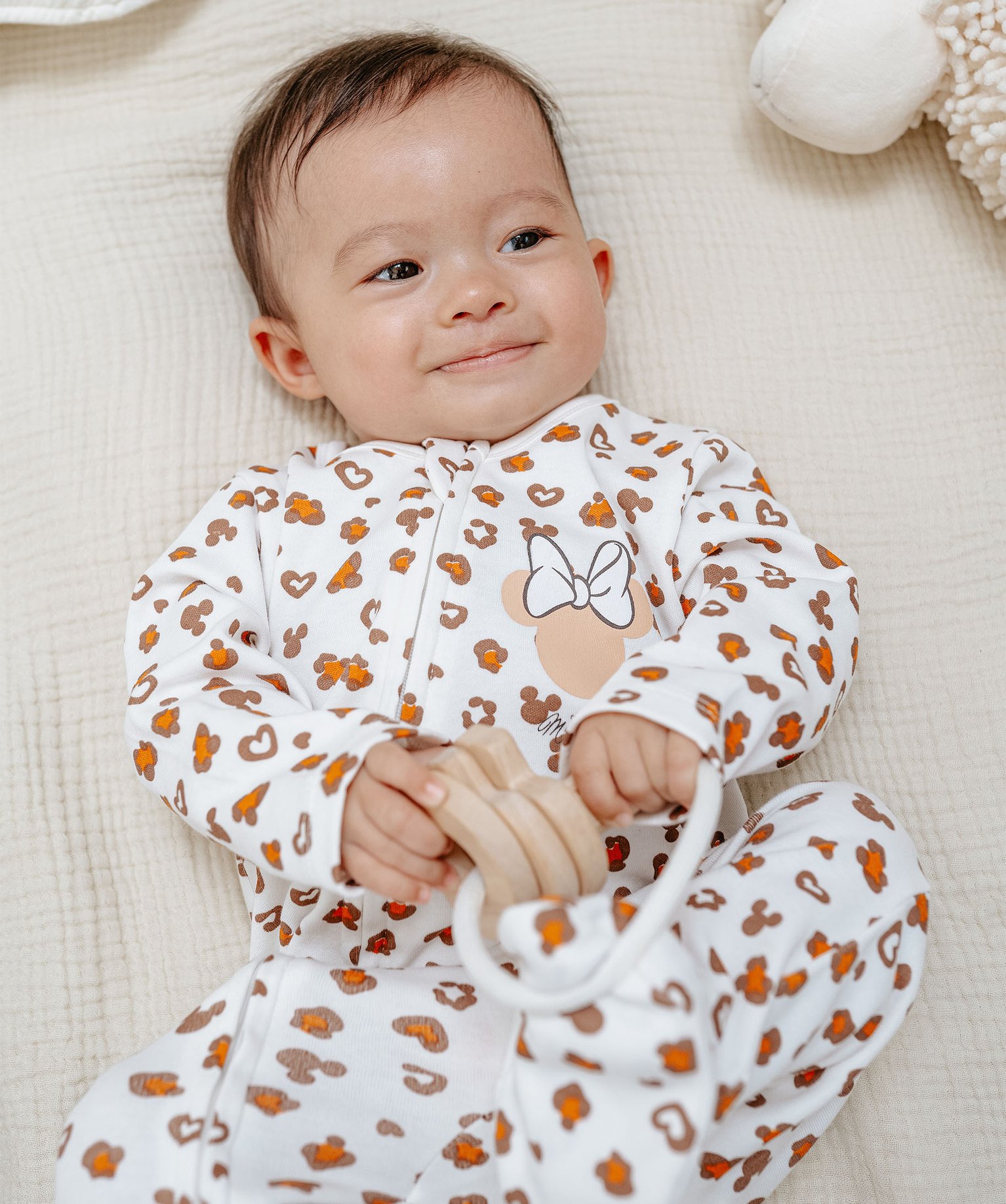 Pyjama ouverture devant zippée motif Minnie bébé - DS marron | GEMO