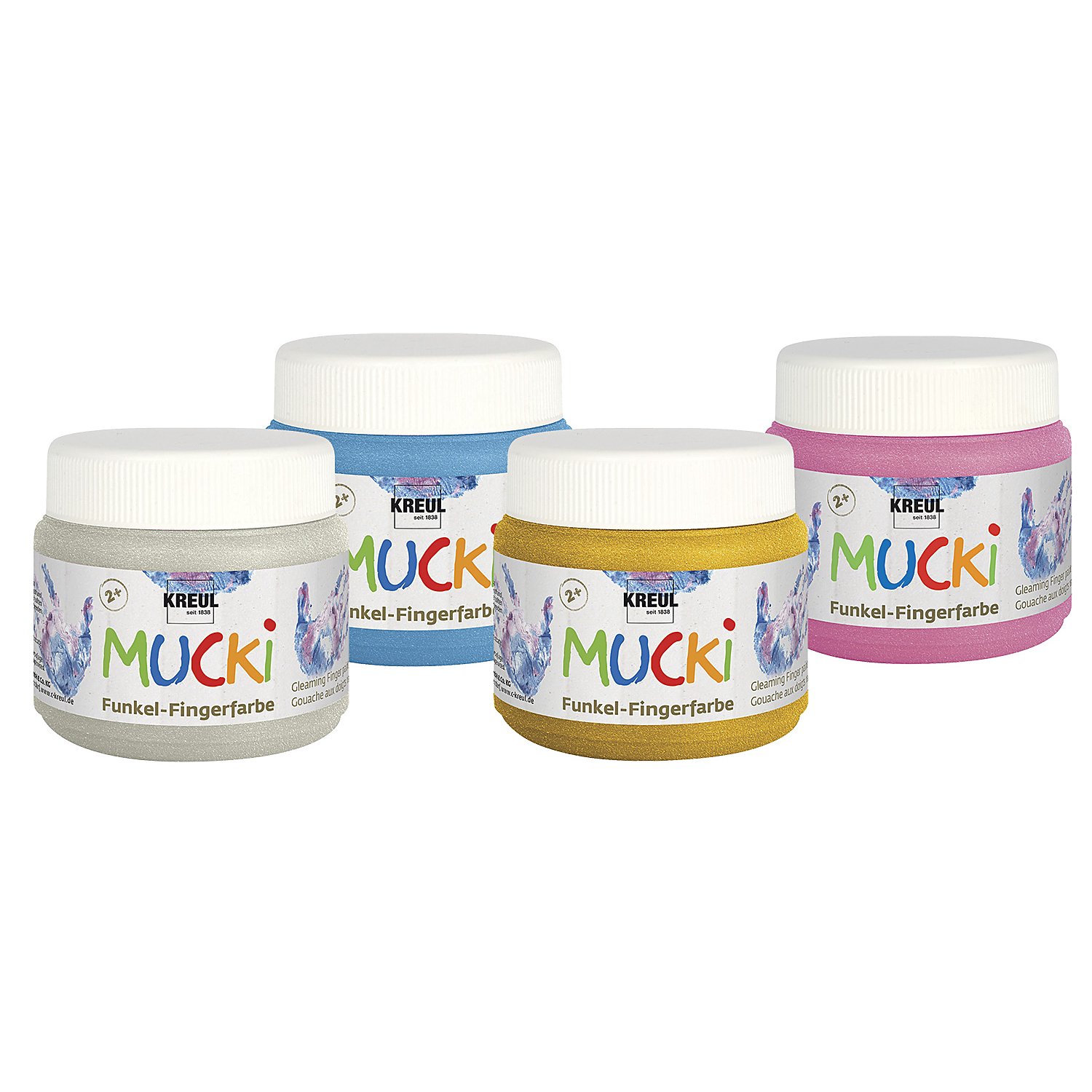 Mucki Funkel-Fingerfarbe, 4x 150ml