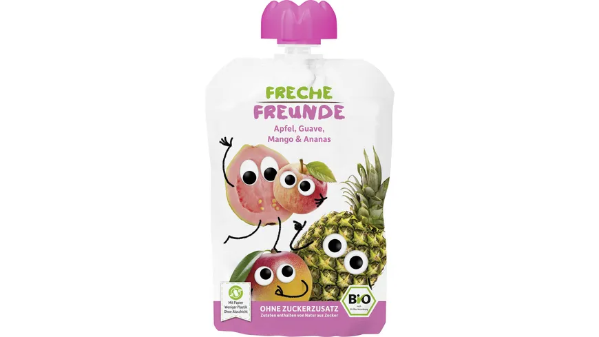 Freche Freunde Bio Quetschie Apfel, Guave, Mango & Ananas 100 g