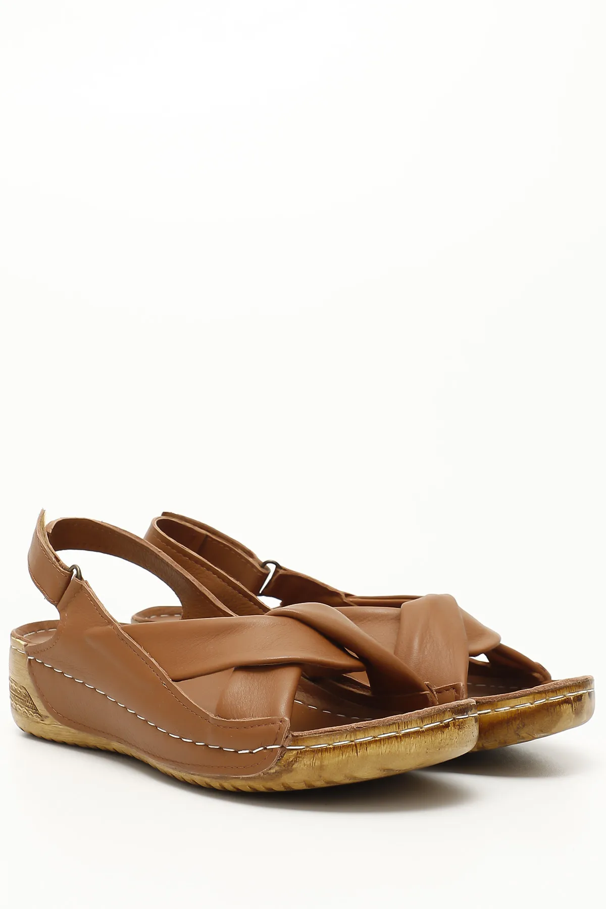 GÖNDERİ(R)  Taba Antique Gön Damen-Keilsandalen aus echtem Leder 42304
