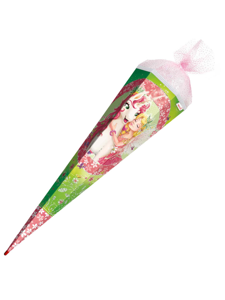 ROTH Schultüte groß Einhornglück 85 cm, Glitter und Glitzerborte in Bunt günstig kaufen onesize