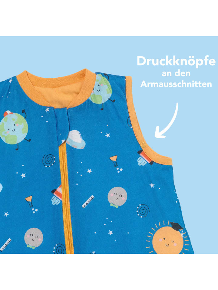 Schlummersack Babyschlafsack, 1.0 TOG in Blau-Gelb günstig kaufen