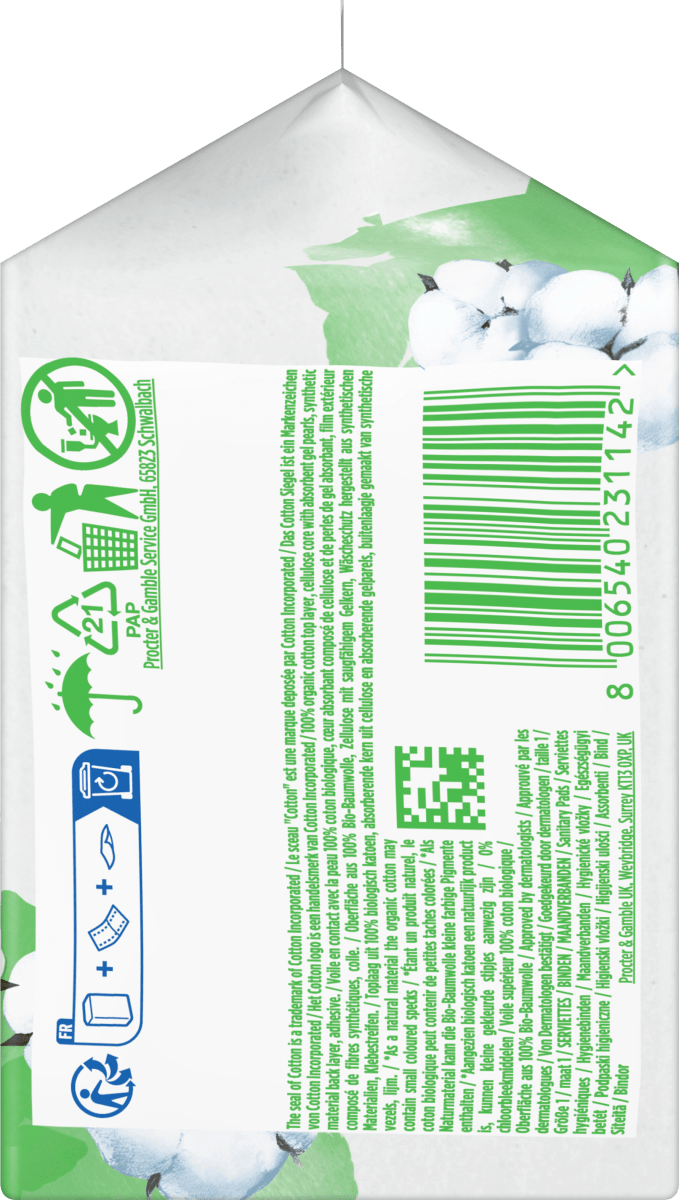 Ultra-Binden Cotton Protection Normal mit Flügel, 11 St