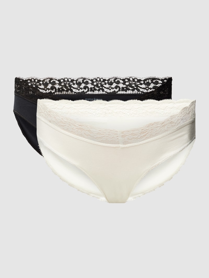 Umstands-String mit Spitzenbesatz im 2er-Pack Modell 'MLALISA' in weiß