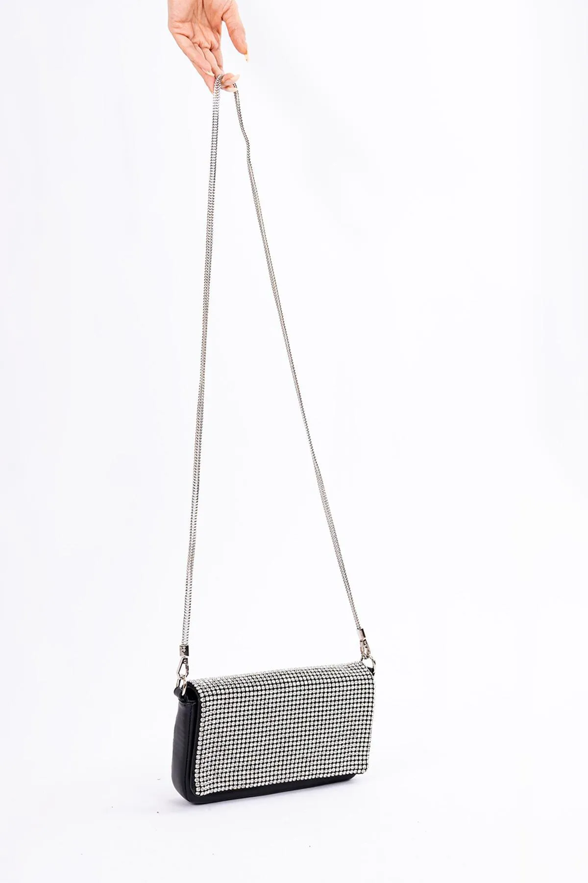 Getcho  Yanuel Damen-Abendtasche mit Steinstickerei und Kettenriemen