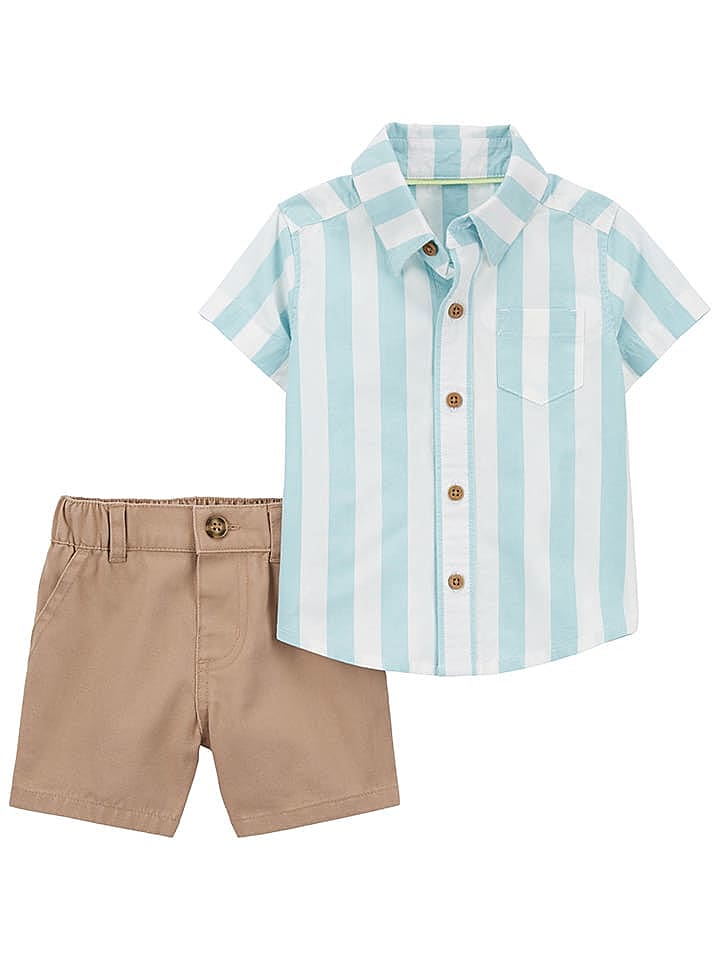 carter's 2tlg. Outfit in Hellblau/ Hellbraun günstig kaufen 74