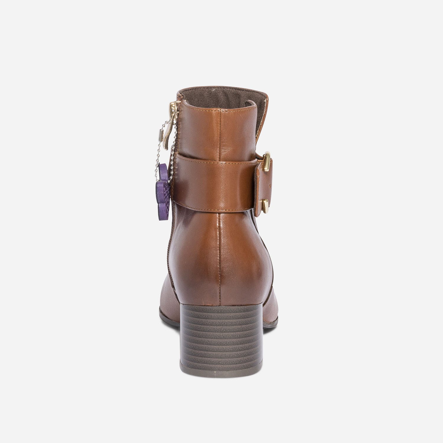 Boots CAPRICE cognac en cuir avec bride