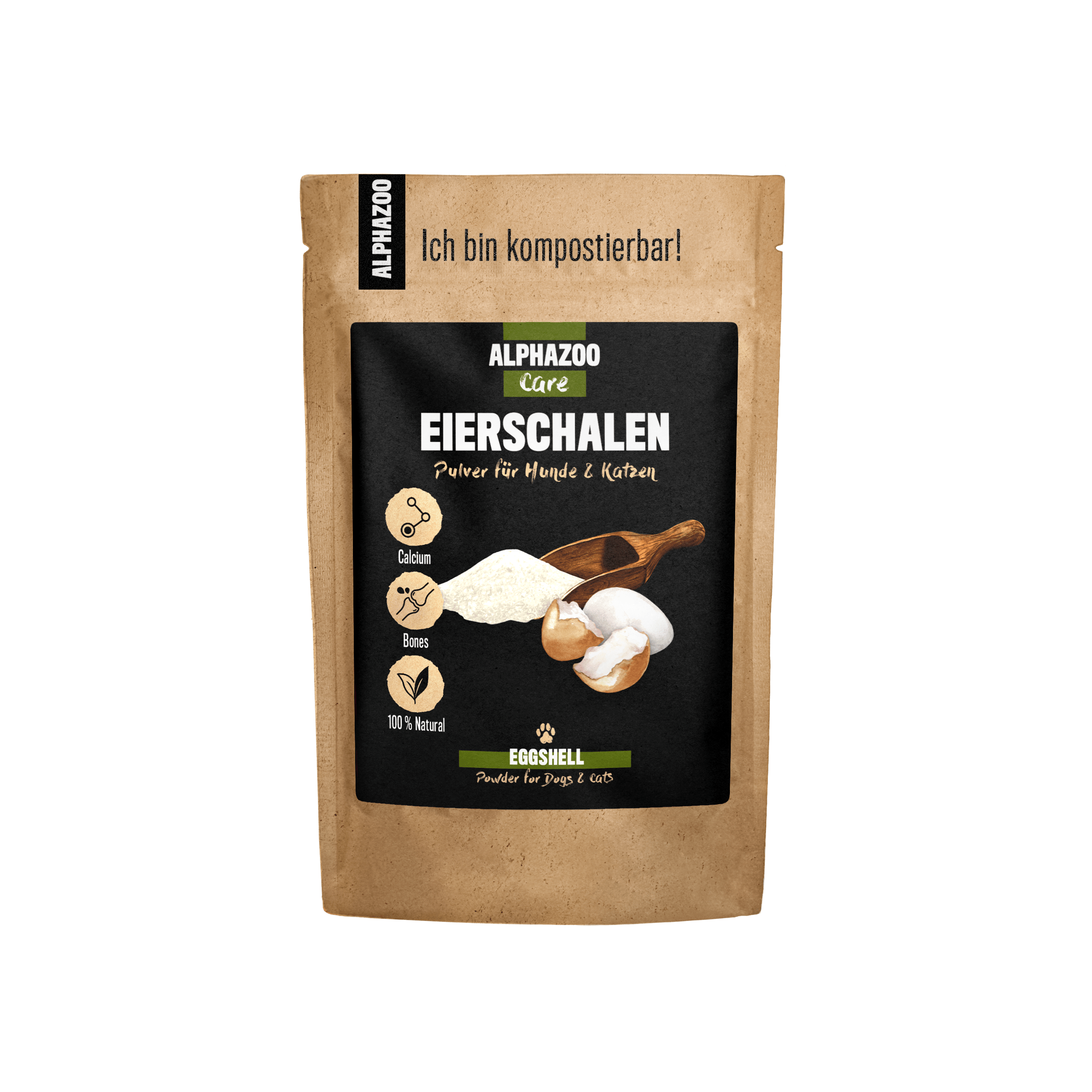 ALPHAZOO Ergänzungsfutter & Aufzucht ALPHAZOO Eierschalen-Pulver für Hunde und Katzen 250 g