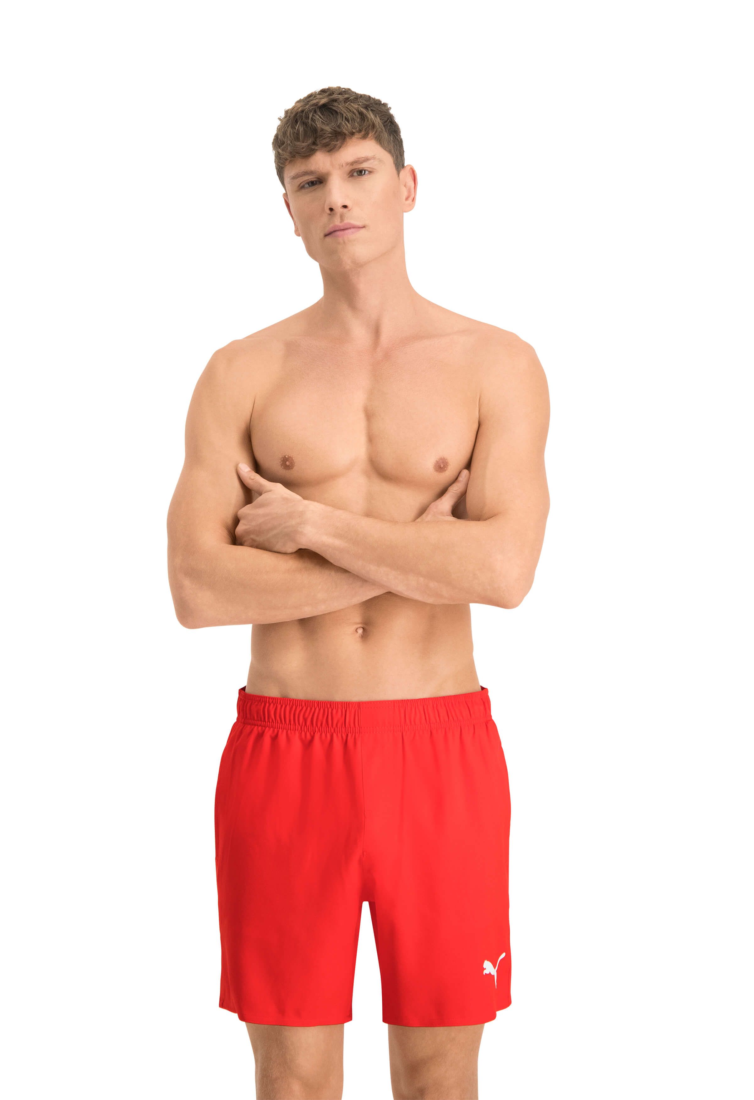 PUMA Mid Shorts rote Badehose